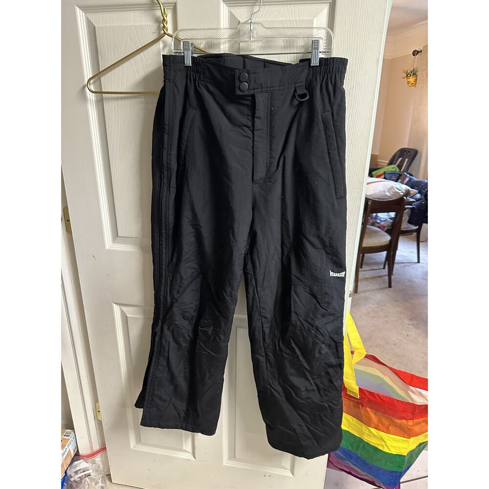 Marker Ski Snow Pants Size Large Snowboarding Vintage Black Y2K Short Nylon Zip